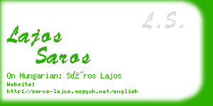 lajos saros business card